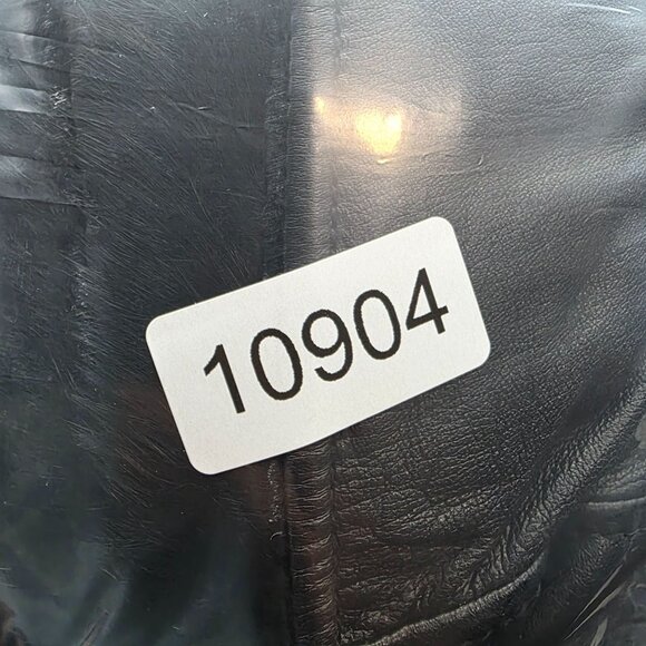 Womens Cripple Creek Studded Black Leather Jacket with Faux Fur Full Zip Size L - Picture 12 of 12